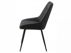 Ruben Dining Chair – Black | Eco Leather & Black Frame (Set of 2)