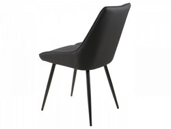 Ruben Dining Chair – Black | Eco Leather & Black Frame (Set of 2)
