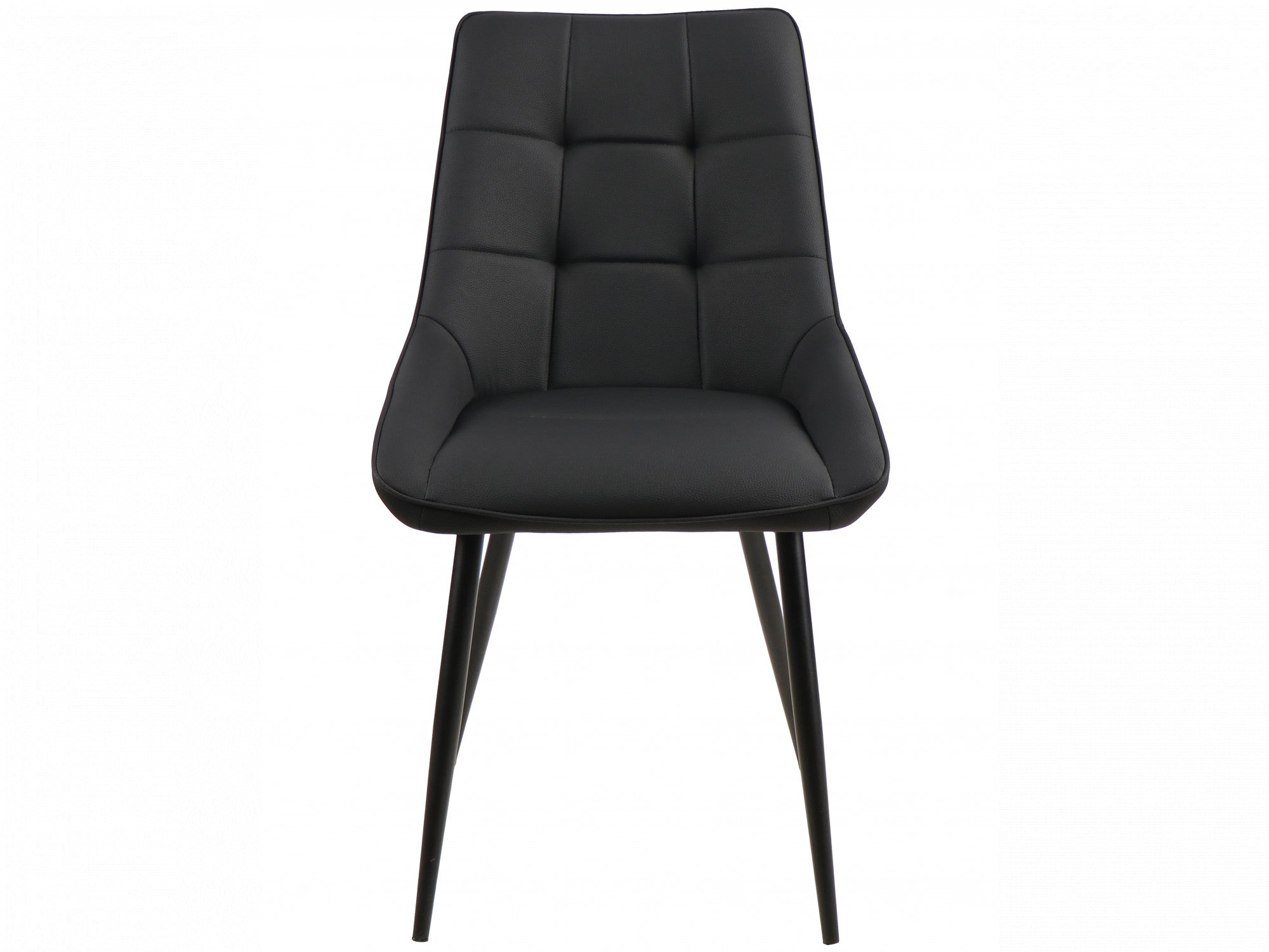 Ruben Dining Chair – Black | Eco Leather & Black Frame (Set of 2)