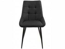 Ruben Dining Chair – Black | Eco Leather & Black Frame (Set of 2)
