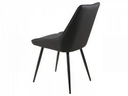 Ruben Dining Chair – Black | Eco Leather & Black Frame (Set of 4)