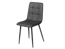 Jack Dining Chair – Charcoal | Eco Leather & Black Frame (Set of 2)