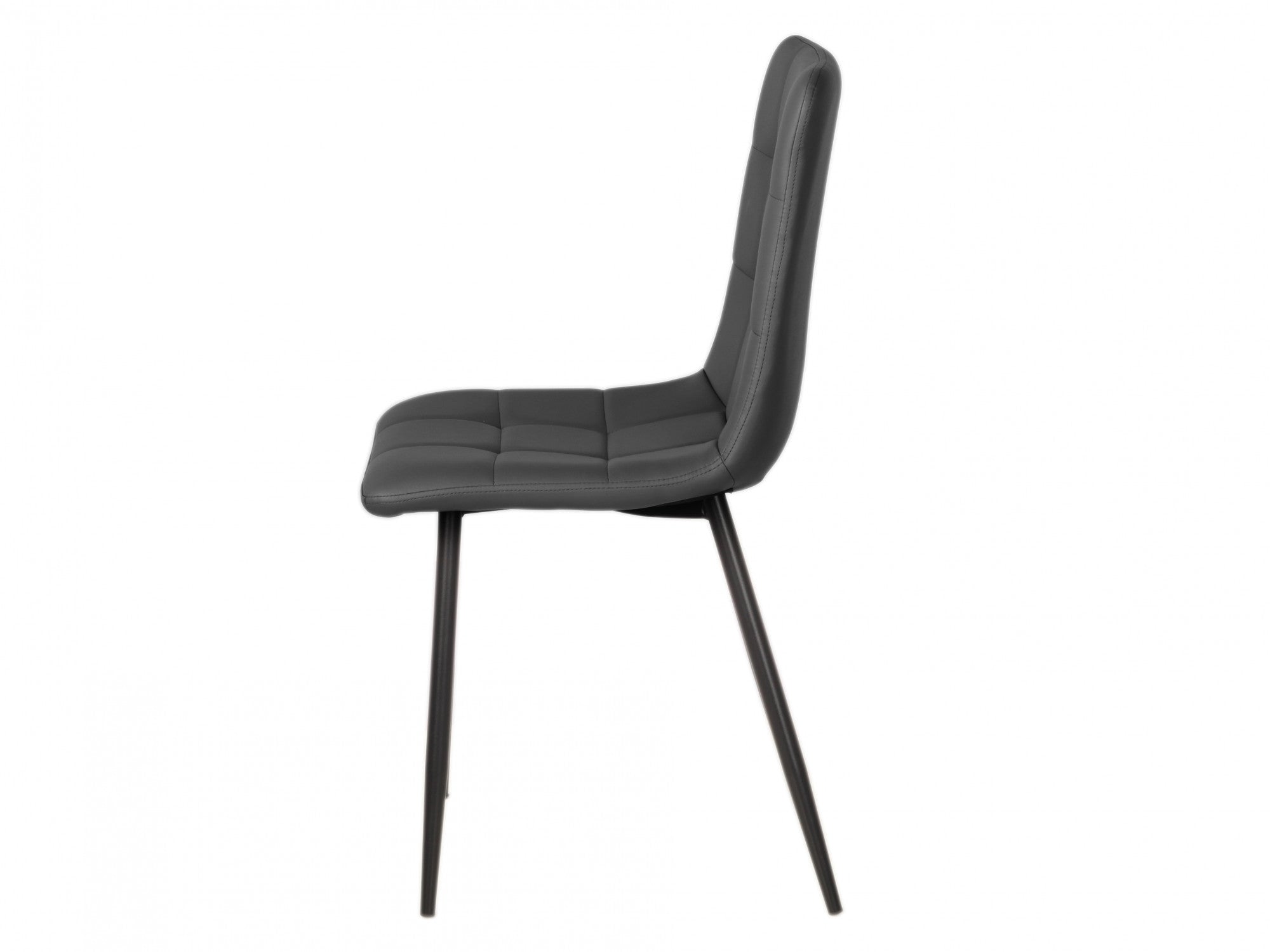 Jack Dining Chair – Charcoal | Eco Leather & Black Frame (Set of 2)