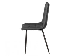 Jack Dining Chair – Charcoal | Eco Leather & Black Frame (Set of 2)
