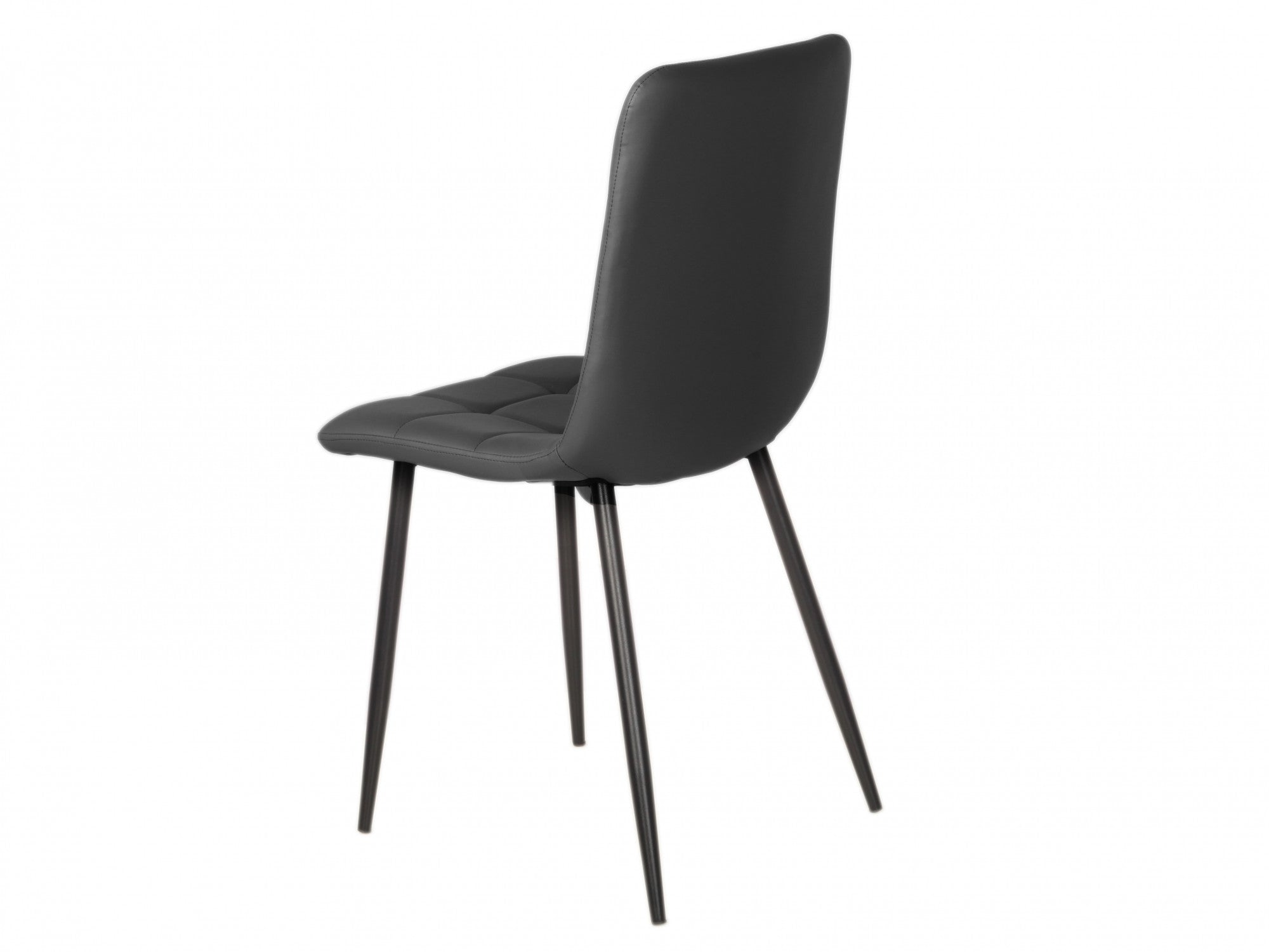 Jack Dining Chair – Charcoal | Eco Leather & Black Frame (Set of 2)