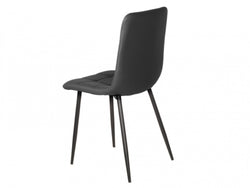 Jack Dining Chair – Charcoal | Eco Leather & Black Frame (Set of 2)