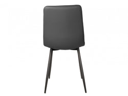 Jack Dining Chair – Charcoal | Eco Leather & Black Frame (Set of 2)