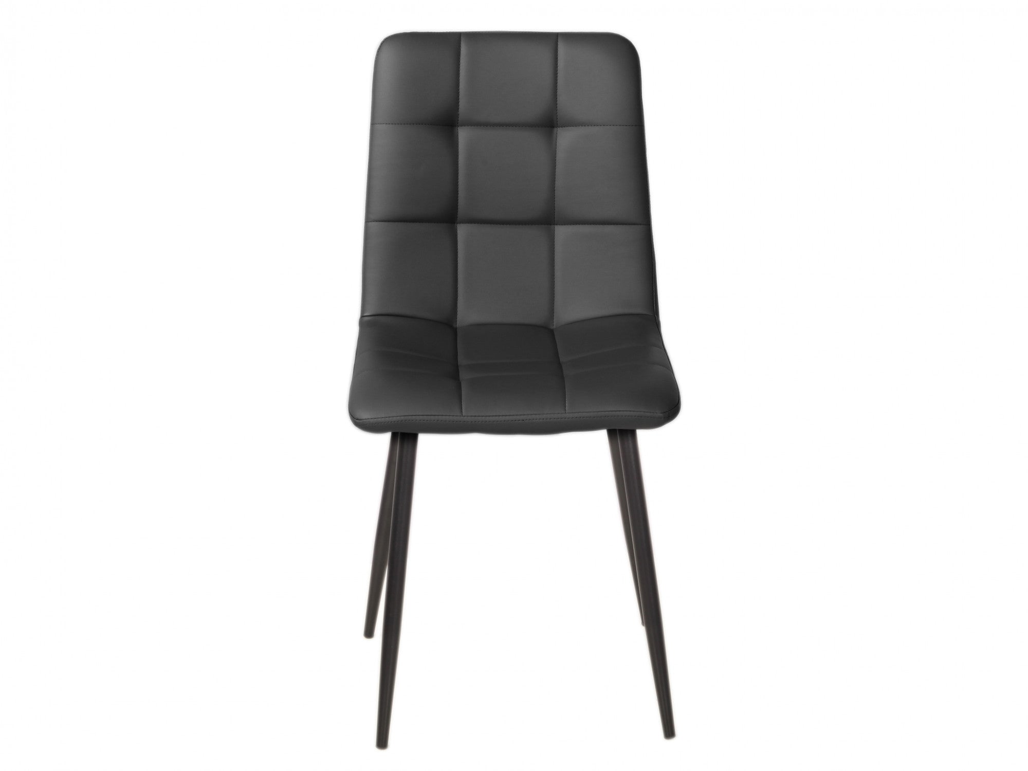 Jack Dining Chair – Charcoal | Eco Leather & Black Frame (Set of 2)