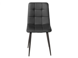 Jack Dining Chair – Charcoal | Eco Leather & Black Frame (Set of 2)