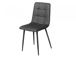 Jack Dining Chair – Charcoal | Eco Leather & Black Frame (Set of 4)