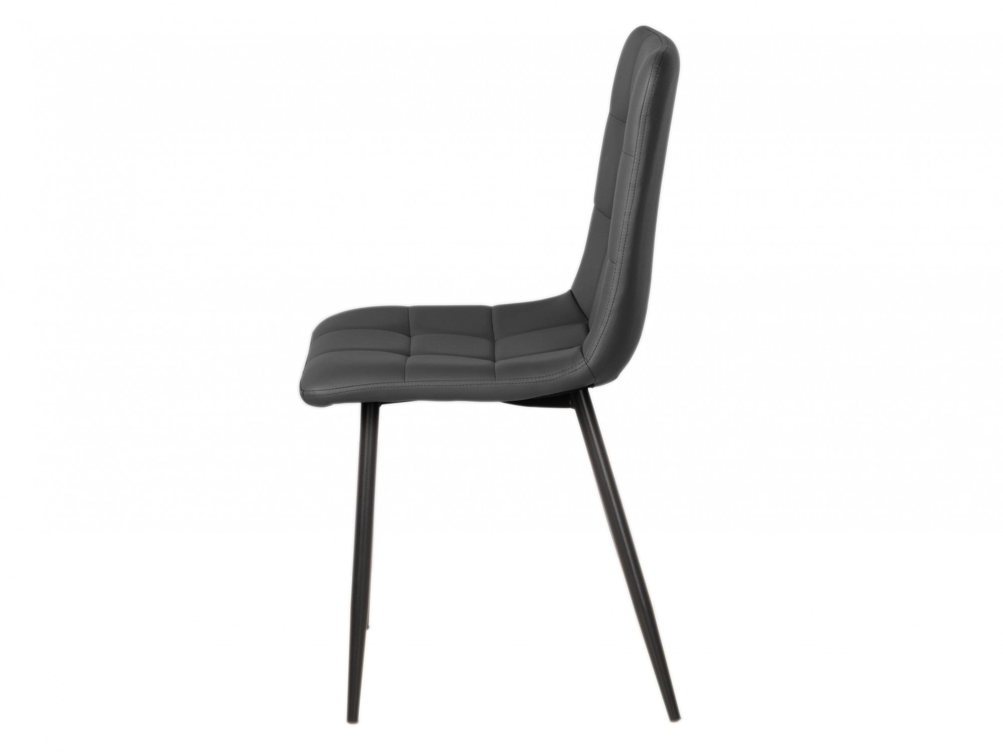 Jack Dining Chair – Charcoal | Eco Leather & Black Frame (Set of 4)