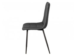 Jack Dining Chair – Charcoal | Eco Leather & Black Frame (Set of 4)