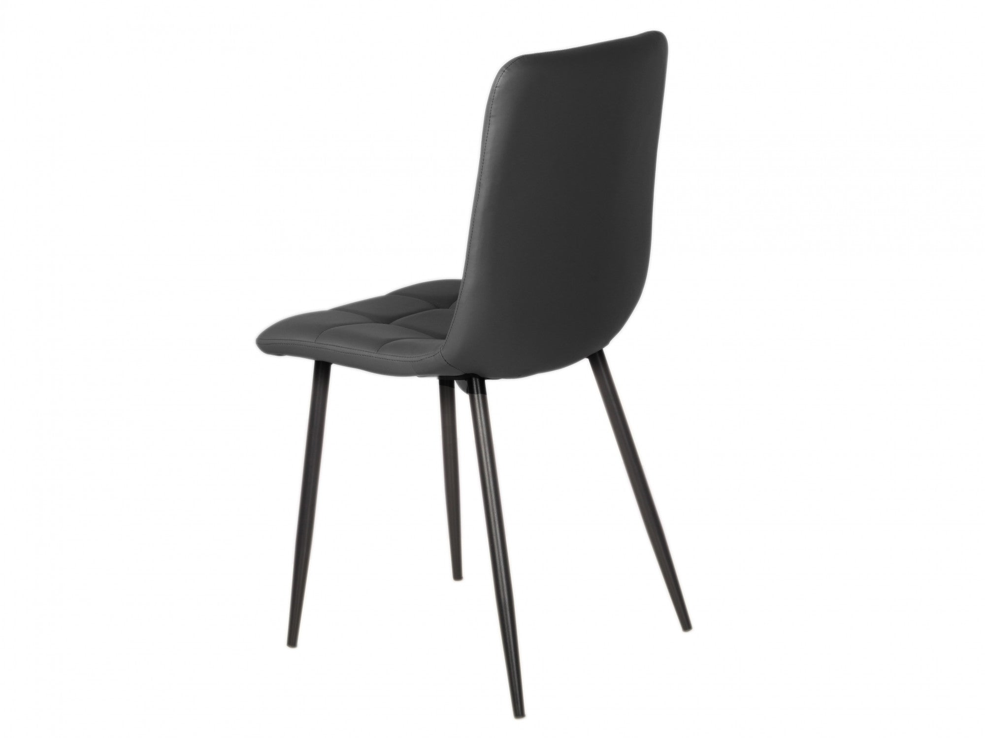 Jack Dining Chair – Charcoal | Eco Leather & Black Frame (Set of 4)