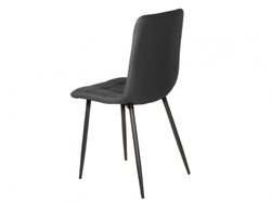 Jack Dining Chair – Charcoal | Eco Leather & Black Frame (Set of 4)