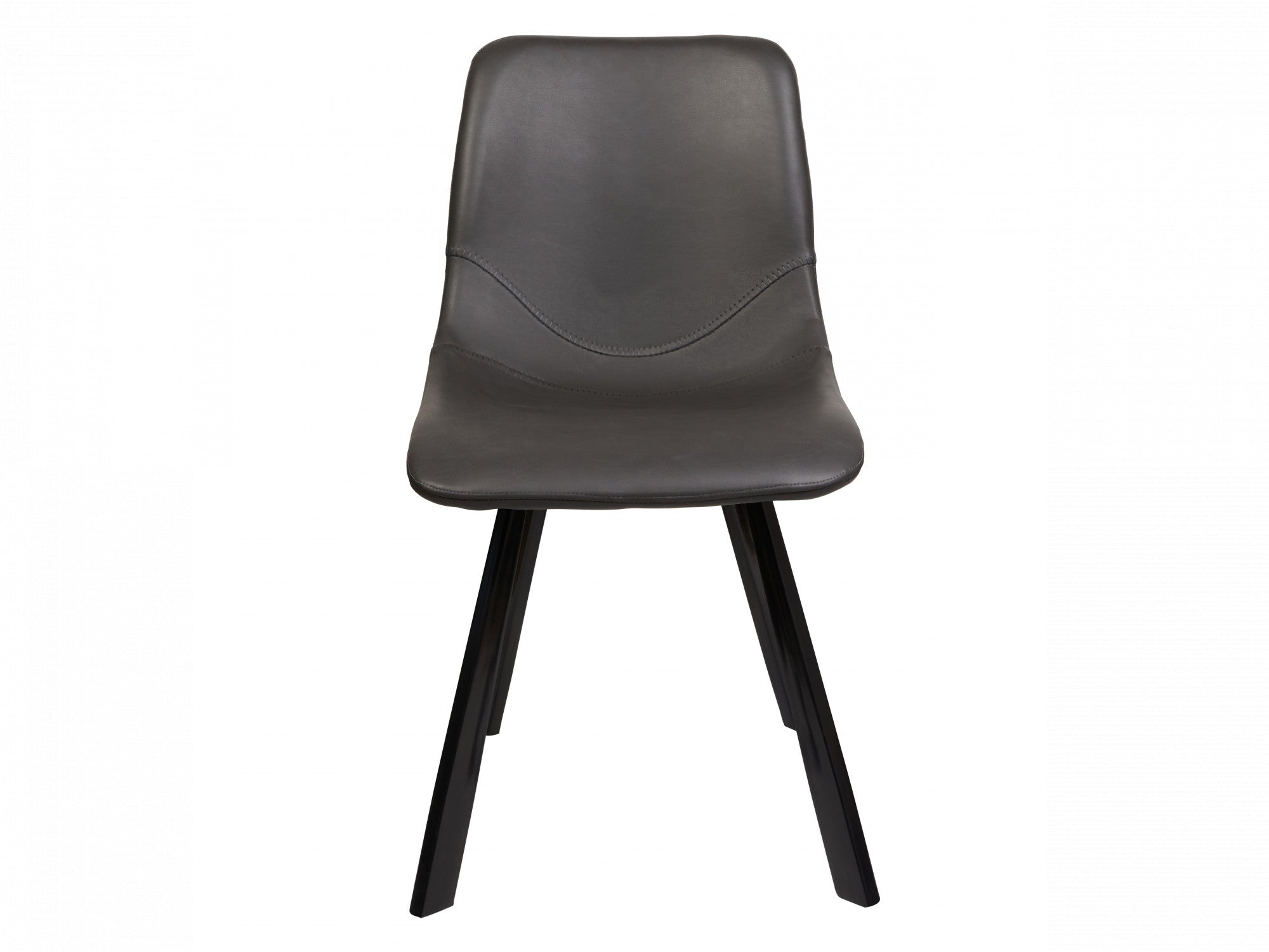 Colin Dining Chair – Antique Black | Eco Leather & Black Frame (Set of 2)