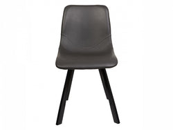 Colin Dining Chair – Antique Black | Eco Leather & Black Frame (Set of 2)