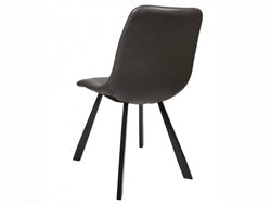 Colin Dining Chair – Antique Black | Eco Leather & Black Frame (Set of 2)