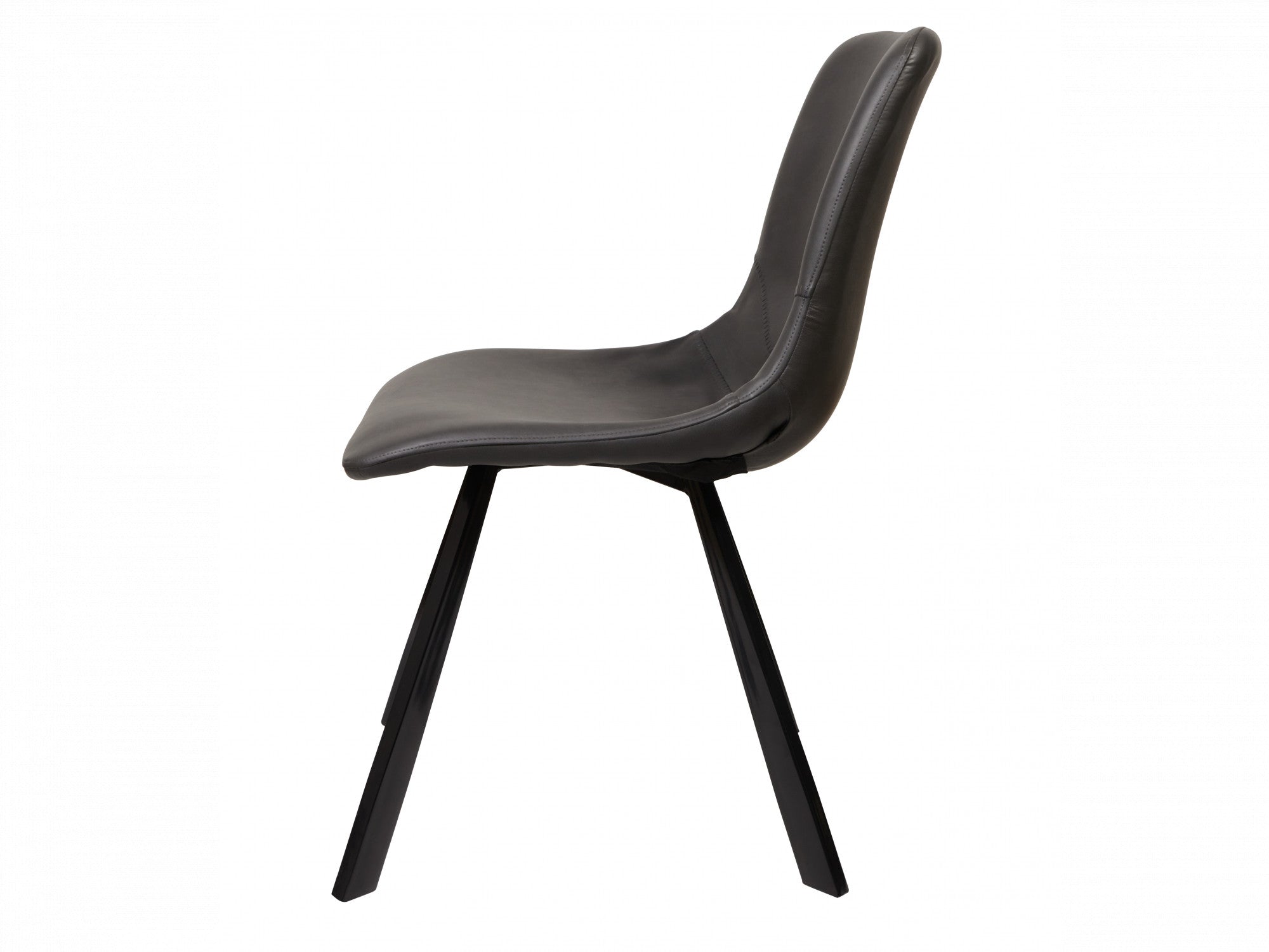 Colin Dining Chair – Antique Black | Eco Leather & Black Frame (Set of 2)