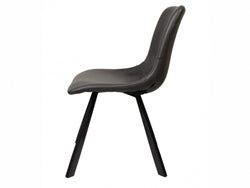 Colin Dining Chair – Antique Black | Eco Leather & Black Frame (Set of 2)