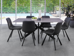 Colin Dining Chair – Antique Black | Eco Leather & Black Frame (Set of 2)