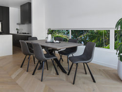 Colin Dining Chair – Antique Black | Eco Leather & Black Frame (Set of 2)