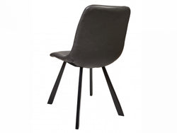 Colin Dining Chair – Antique Black | Eco Leather & Black Frame (Set of 4)