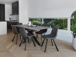 Colin Dining Chair – Antique Black | Eco Leather & Black Frame (Set of 4)