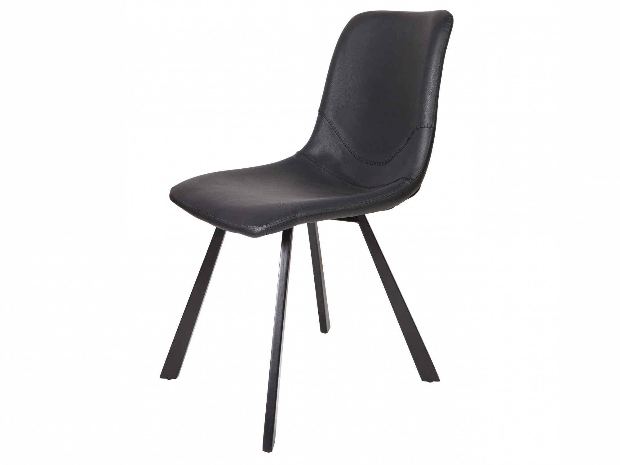 Colin Dining Chair – Black | Eco Leather & Black Frame (Set of 2)