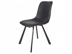 Colin Dining Chair – Black | Eco Leather & Black Frame (Set of 2)
