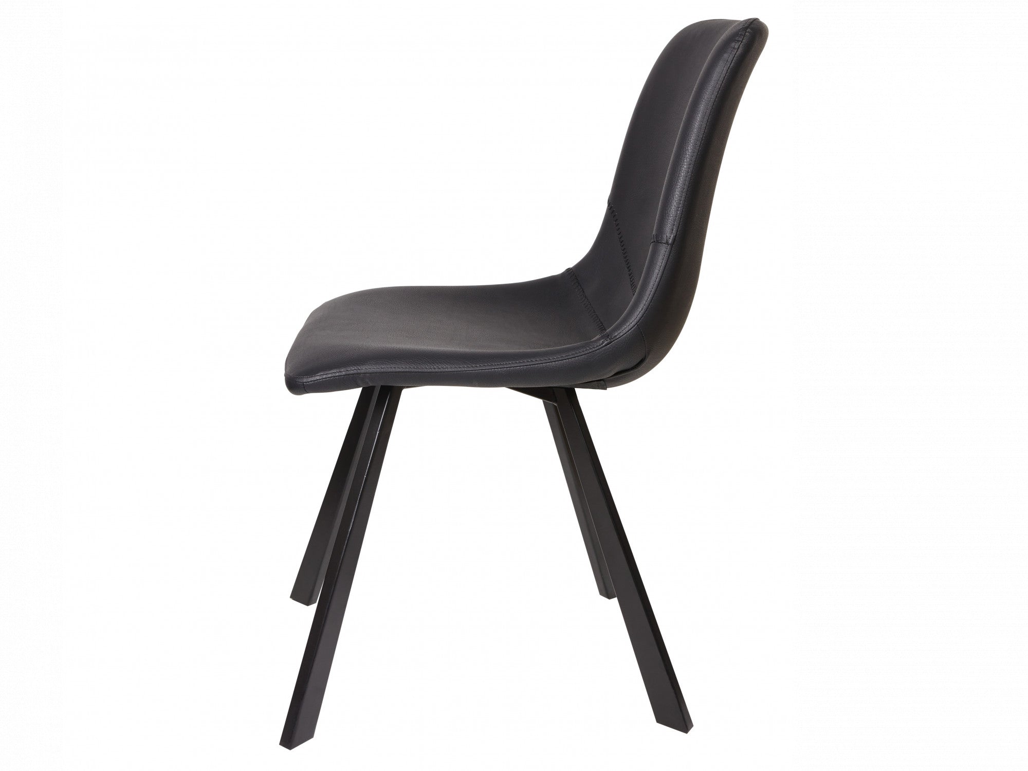 Colin Dining Chair – Black | Eco Leather & Black Frame (Set of 2)