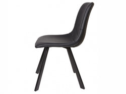 Colin Dining Chair – Black | Eco Leather & Black Frame (Set of 2)