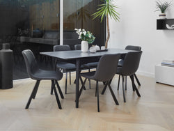 Colin Dining Chair – Black | Eco Leather & Black Frame (Set of 2)