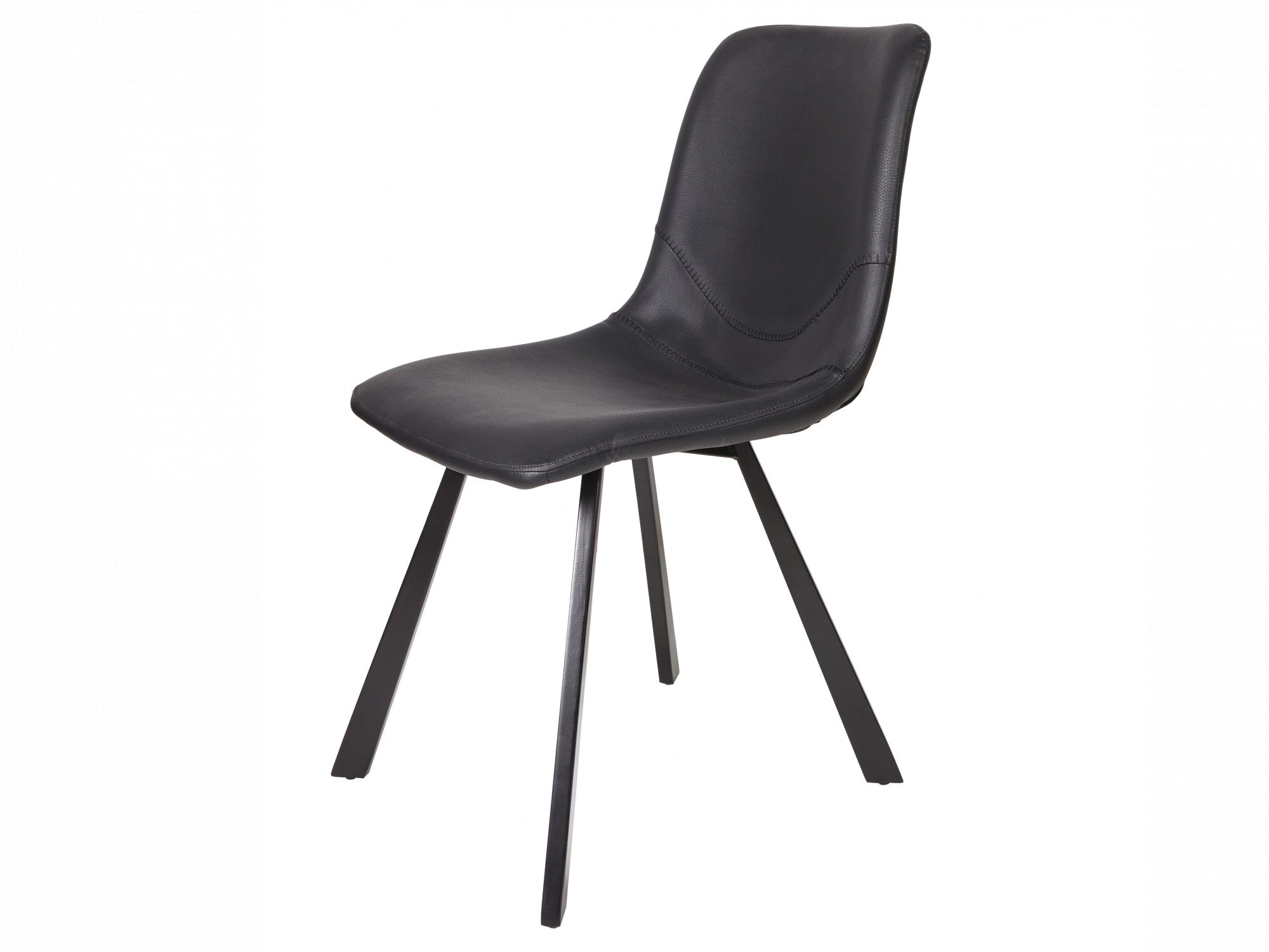 Colin Dining Chair – Black | Eco Leather & Black Frame (Set of 4)