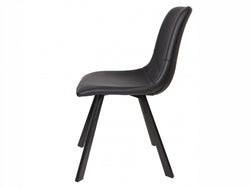 Colin Dining Chair – Black | Eco Leather & Black Frame (Set of 4)