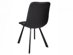 Colin Dining Chair – Black | Eco Leather & Black Frame (Set of 4)