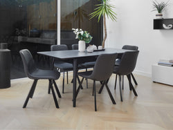 Colin Dining Chair – Black | Eco Leather & Black Frame (Set of 4)