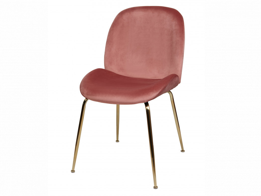 Asta Dining Chair Blush Velvet  And Gold Frame (Set of 2)