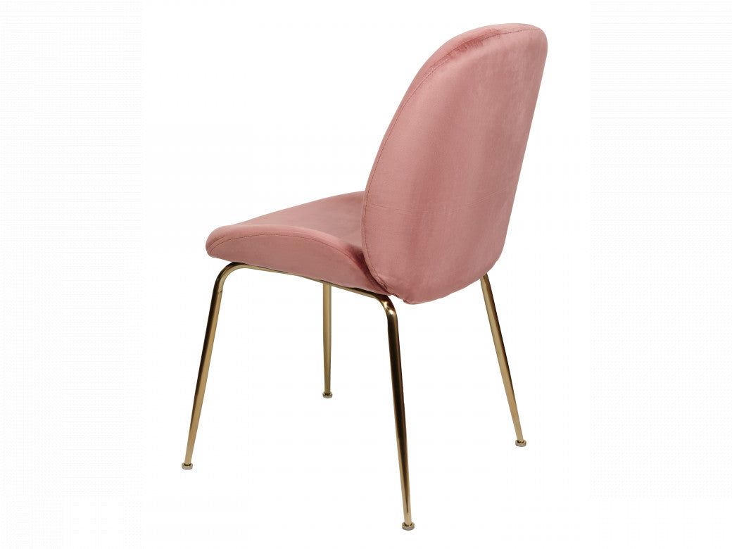 Asta Dining Chair Blush Velvet  And Gold Frame (Set of 2)