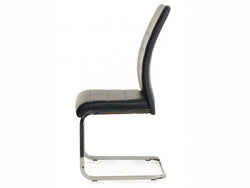 Chara Dining Chair – Black | Eco Leather & Chrome Frame (Set of 2)
