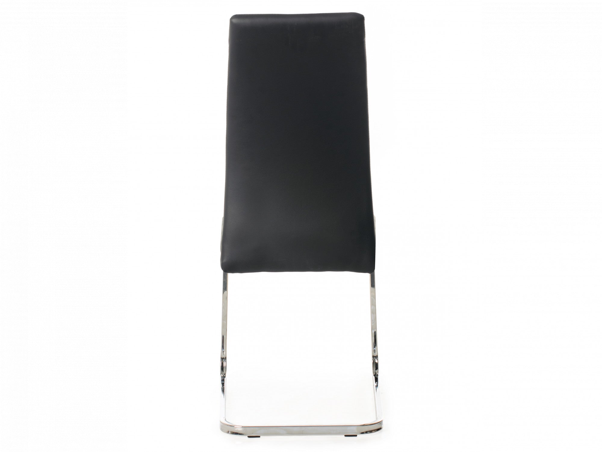 Chara Dining Chair – Black | Eco Leather & Chrome Frame (Set of 2)