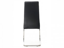 Chara Dining Chair – Black | Eco Leather & Chrome Frame (Set of 2)