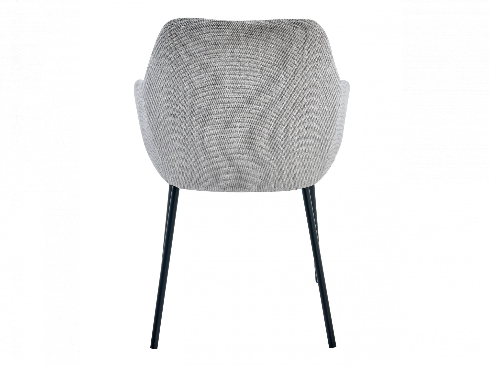 Napier Dining Chair – Grey | Textured Fabric & Black Frame (Set of 2)