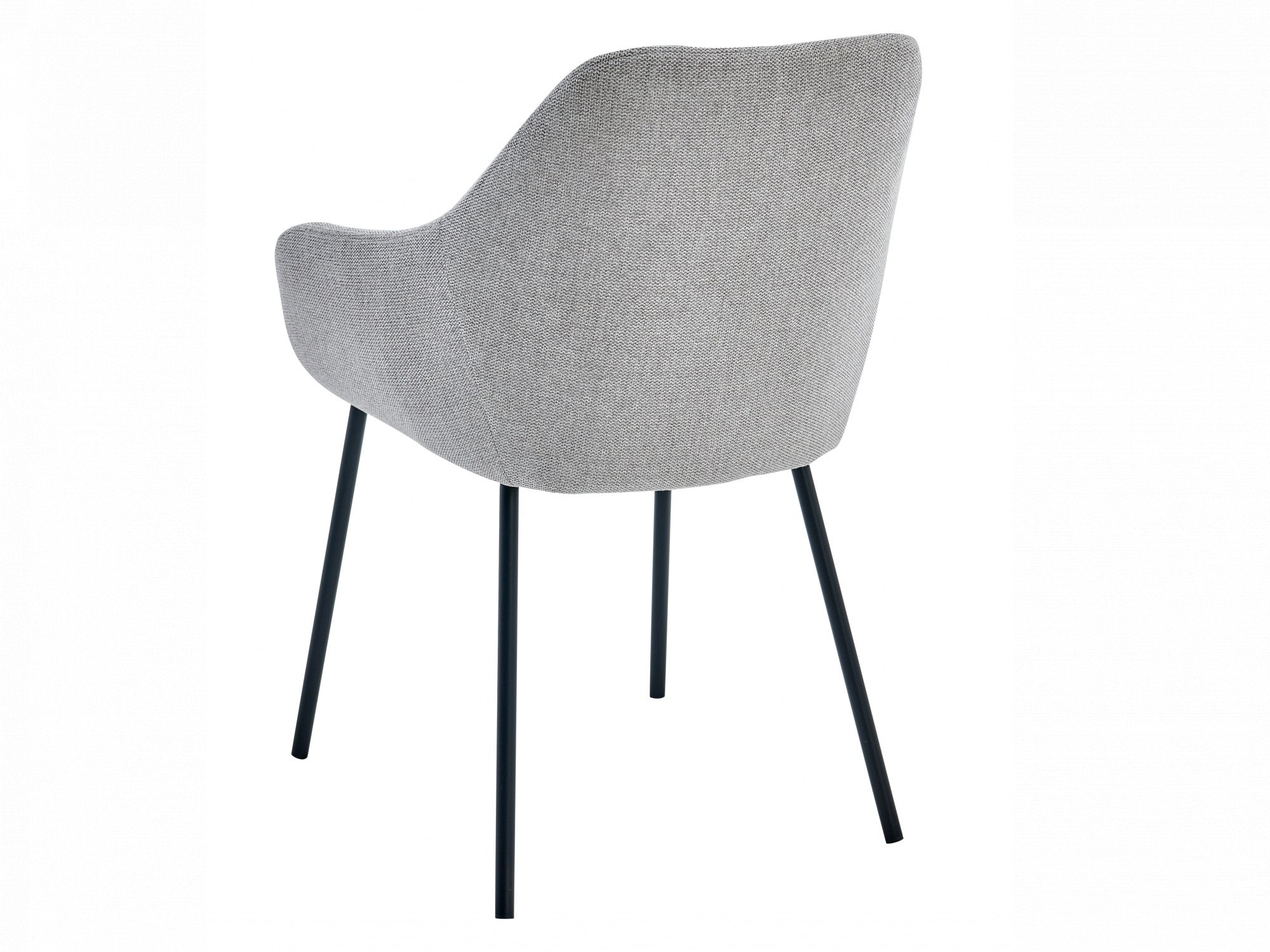 Napier Dining Chair – Grey | Textured Fabric & Black Frame (Set of 2)
