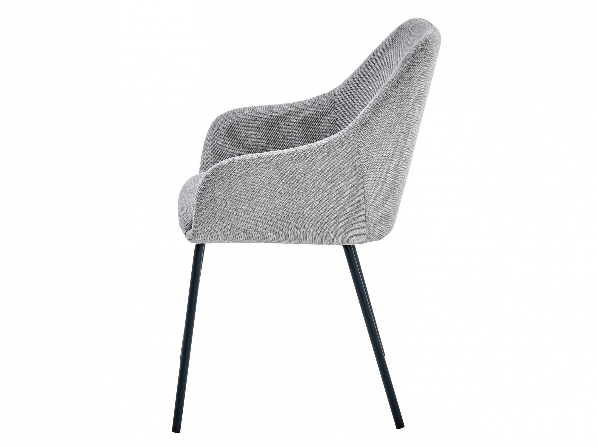 Napier Dining Chair – Grey | Textured Fabric & Black Frame (Set of 2)