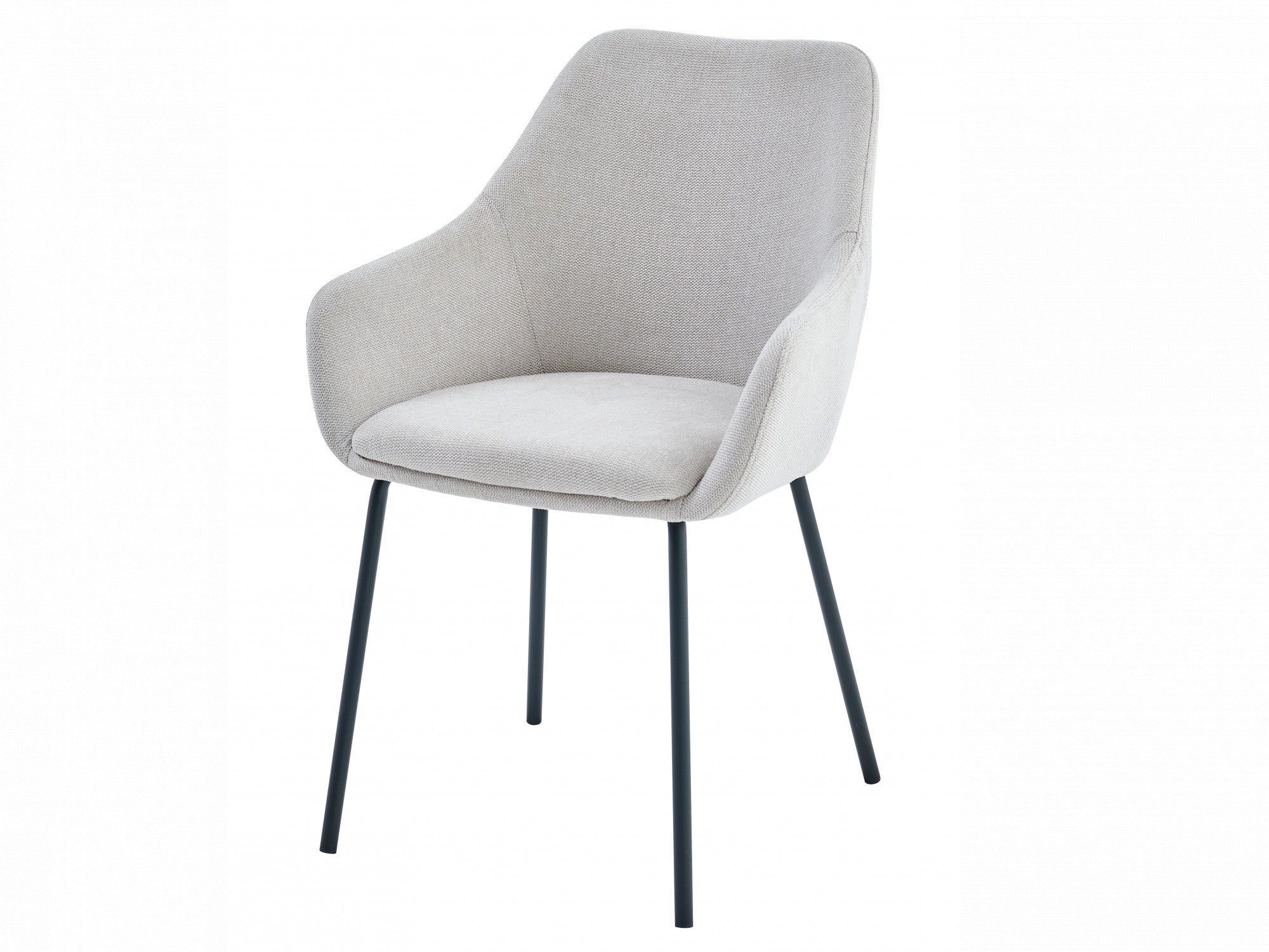 Napier Dining Chair – Oat | Textured Fabric & Black Frame (Set of 2)