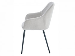 Napier Dining Chair – Oat | Textured Fabric & Black Frame (Set of 2)
