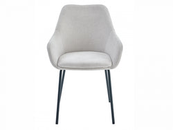 Napier Dining Chair – Oat | Textured Fabric & Black Frame (Set of 2)