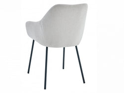 Napier Dining Chair – Oat | Textured Fabric & Black Frame (Set of 2)