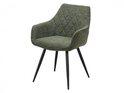 Harper Dining Chair – Pistachio | Textured Fabric & Black Frame (Set of 2)