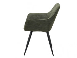 Harper Dining Chair – Pistachio | Textured Fabric & Black Frame (Set of 2)